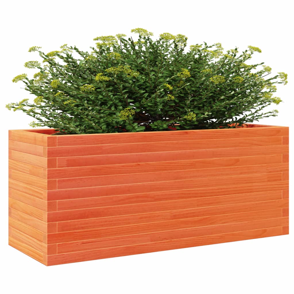 Planter box wax brown 110x40x46 cm solid pine wood