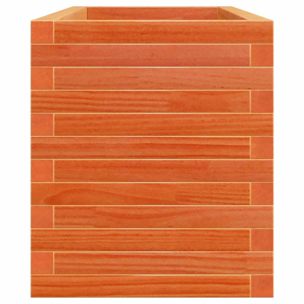 Planter box wax brown 110x40x46 cm solid pine wood