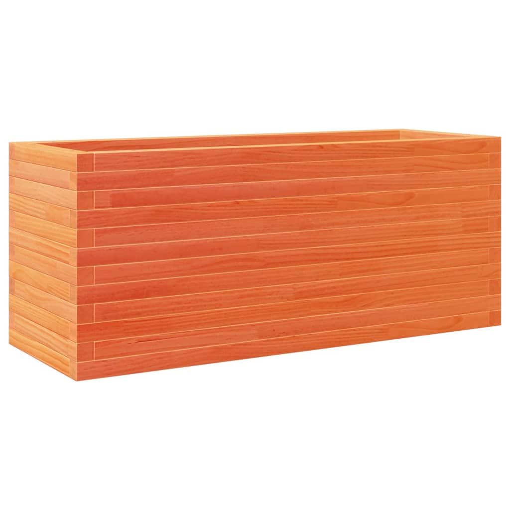 Planter box wax brown 110x40x46 cm solid pine wood