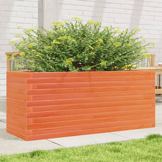 Planter box wax brown 110x40x46 cm solid pine wood