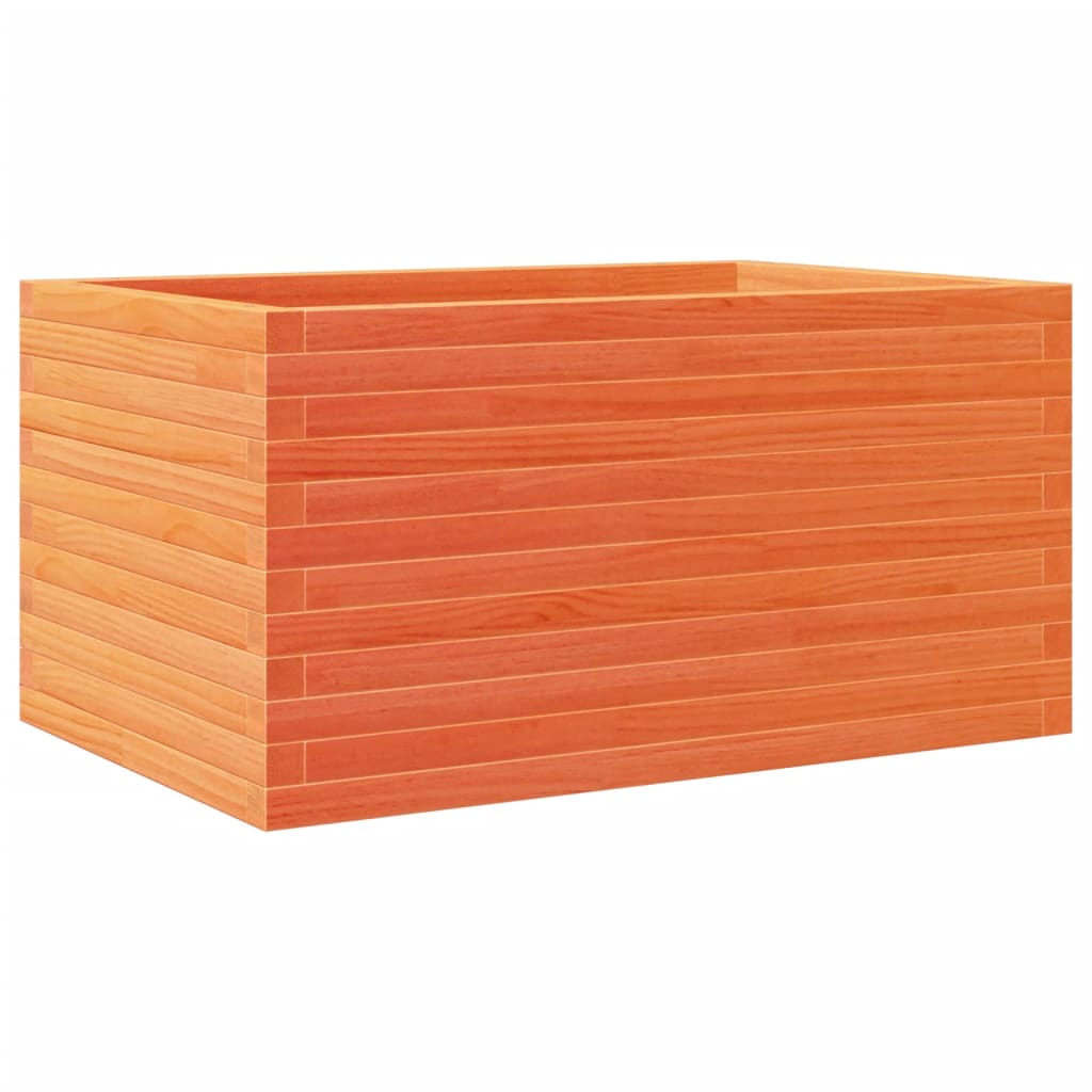 Garden planter wax brown 90x60x46 cm solid pine wood