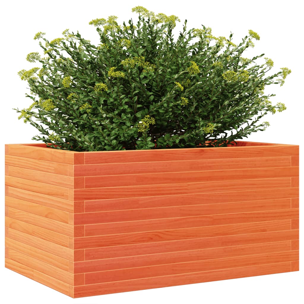 Garden planter wax brown 90x60x46 cm solid pine wood