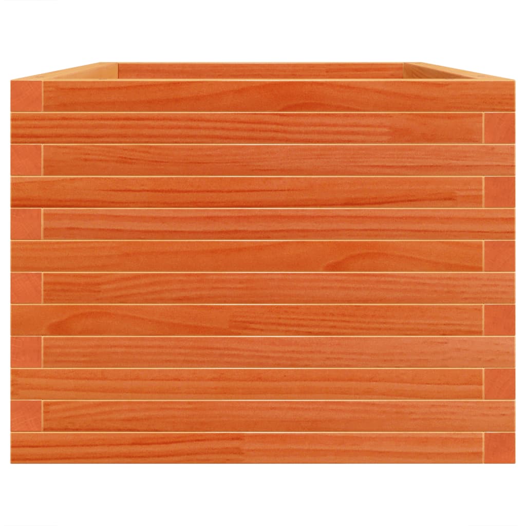 Garden planter wax brown 90x60x46 cm solid pine wood