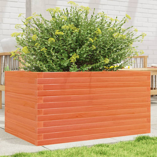 Garden planter wax brown 90x60x46 cm solid pine wood