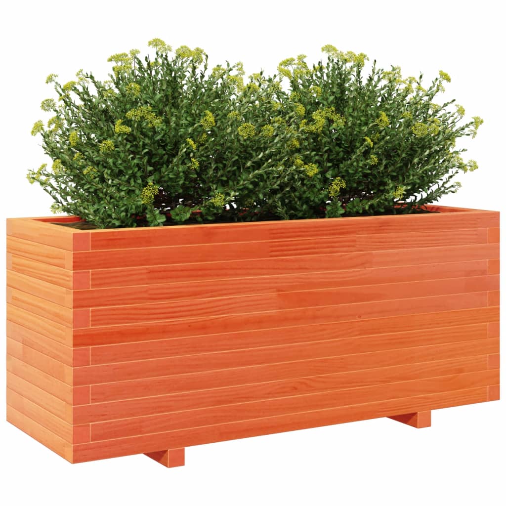 Planter box wax brown 110x40x49.5 cm solid pine wood