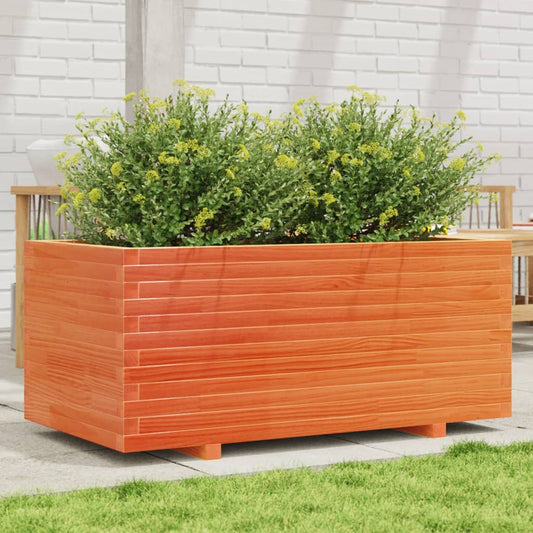Planter box wax brown 110x60x49.5 cm solid pine wood