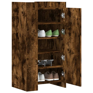 Shoe shelf smoked oak 52x37.5x100 cm engineered wood