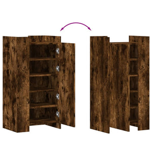 Shoe shelf smoked oak 52x37.5x100 cm engineered wood