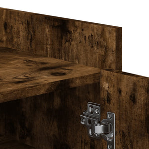 Shoe shelf smoked oak 52x37.5x100 cm engineered wood
