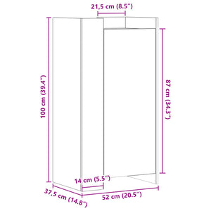 Shoe shelf smoked oak 52x37.5x100 cm engineered wood