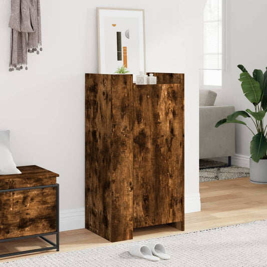 Shoe shelf smoked oak 52x37.5x100 cm engineered wood