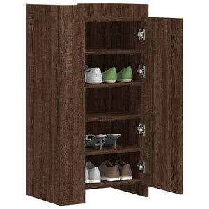 Shoe shelf brown oak 52x37.5x100 cm engineered wood