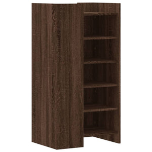 Shoe shelf brown oak 52x37.5x100 cm engineered wood