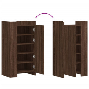Shoe shelf brown oak 52x37.5x100 cm engineered wood