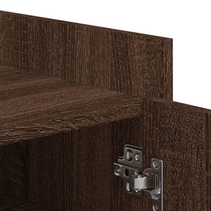 Shoe shelf brown oak 52x37.5x100 cm engineered wood