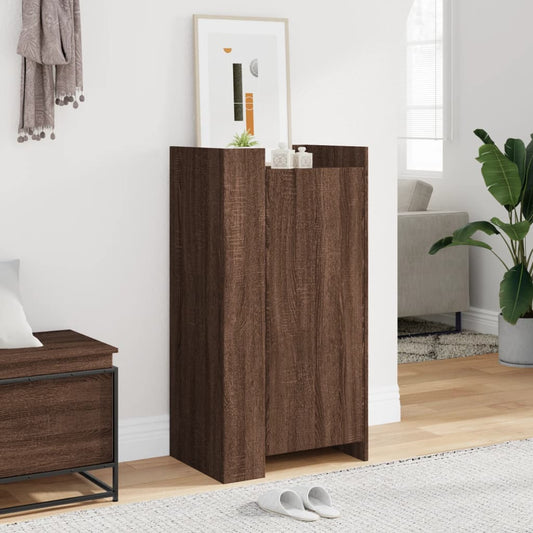 Shoe shelf brown oak 52x37.5x100 cm engineered wood