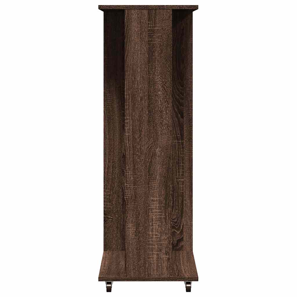 Wardrobe with wheels brown oak 102x38x110 cm engineered wood