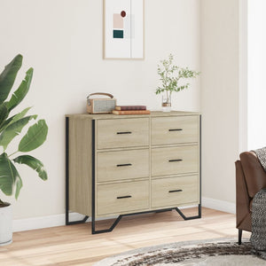 Chest of drawers sonoma oak 91x35.5x74.5 cm engineered wood
