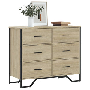 Chest of drawers sonoma oak 91x35.5x74.5 cm engineered wood