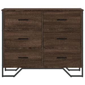 Chest of drawers brown oak 91x35.5x74.5 cm engineered wood