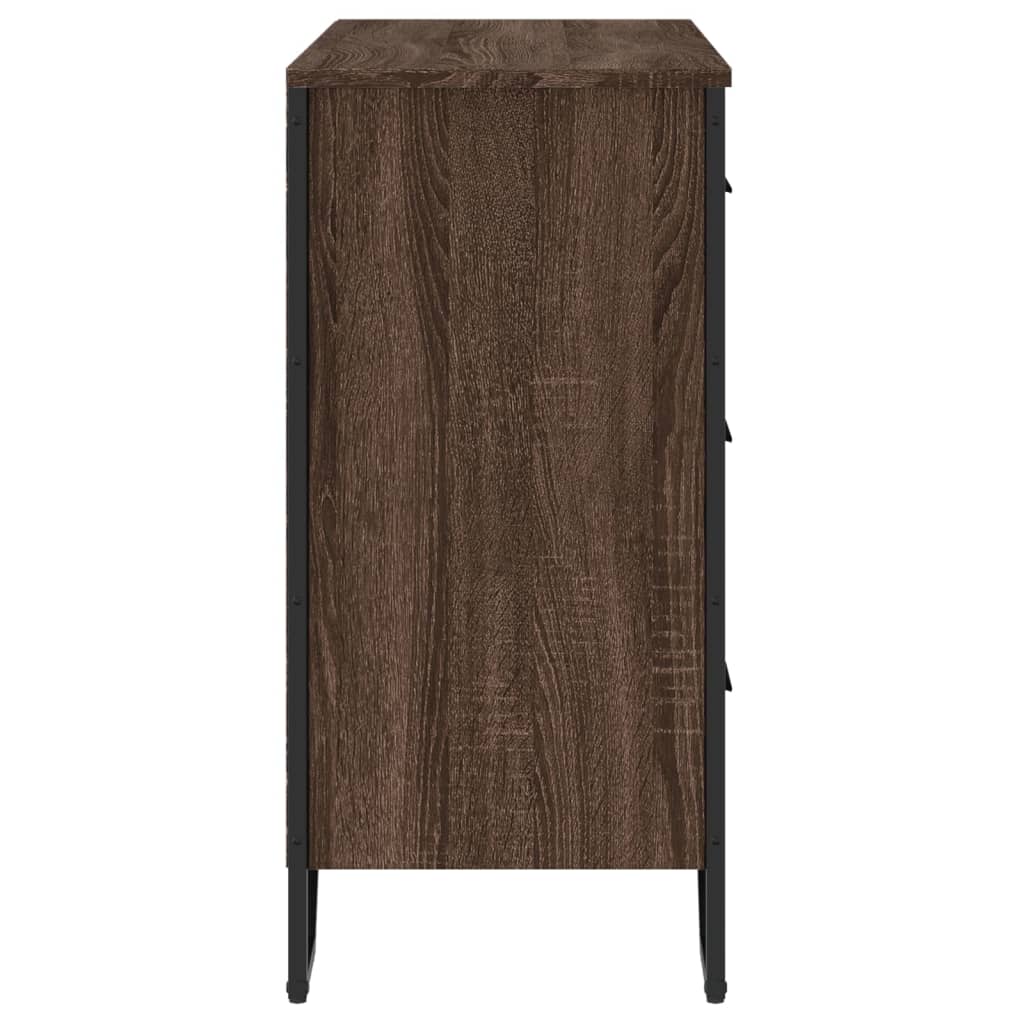 Chest of drawers brown oak 91x35.5x74.5 cm engineered wood