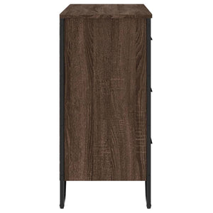 Chest of drawers brown oak 91x35.5x74.5 cm engineered wood