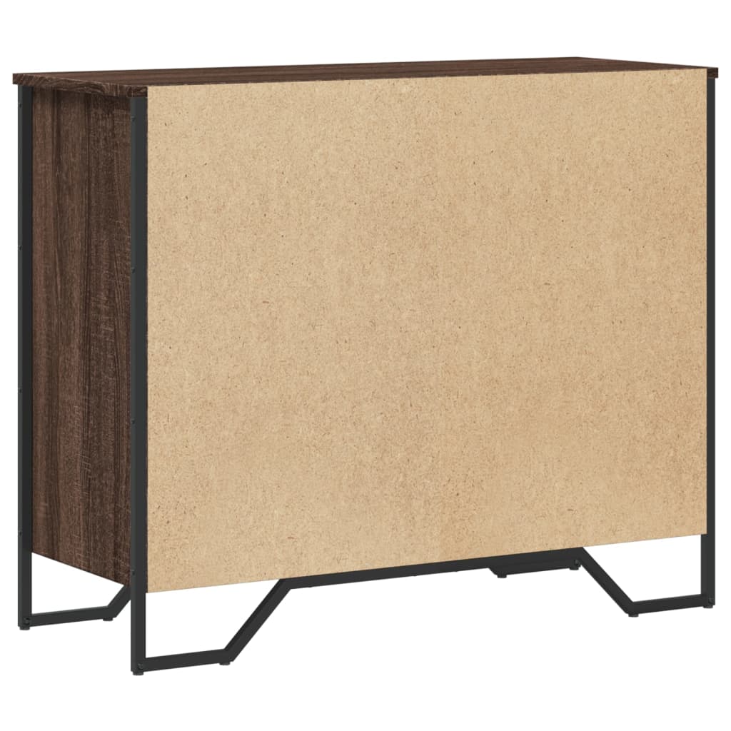Chest of drawers brown oak 91x35.5x74.5 cm engineered wood