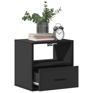 Wall-mounted bedside tables 2 pcs black 40x31x39.5 cm