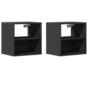 Wall-mounted bedside tables 2 pcs black 40x31x39.5 cm