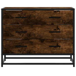 Chest of drawers smoked oak 70x41x56 cm engineered wood