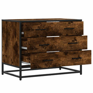 Chest of drawers smoked oak 70x41x56 cm engineered wood