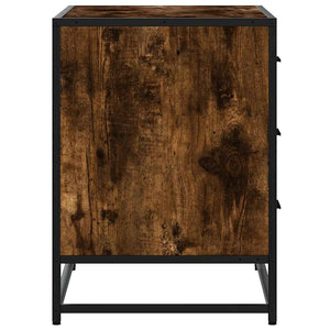 Chest of drawers smoked oak 70x41x56 cm engineered wood
