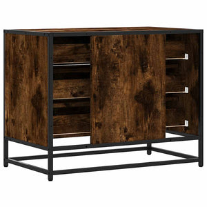 Chest of drawers smoked oak 70x41x56 cm engineered wood
