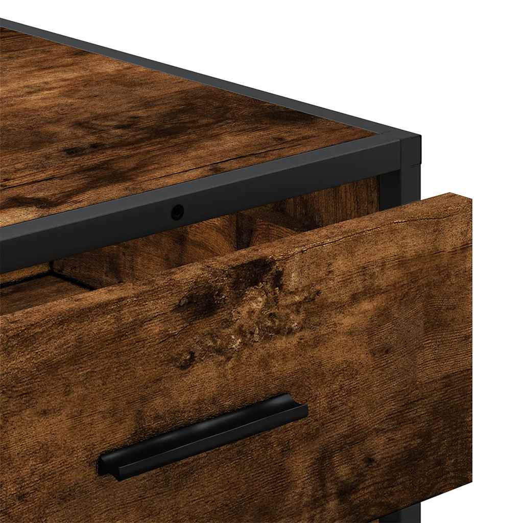 Chest of drawers smoked oak 70x41x56 cm engineered wood