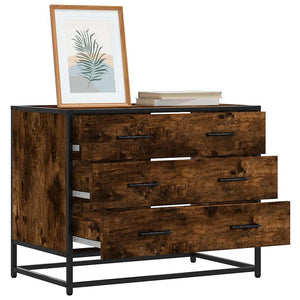 Chest of drawers smoked oak 70x41x56 cm engineered wood