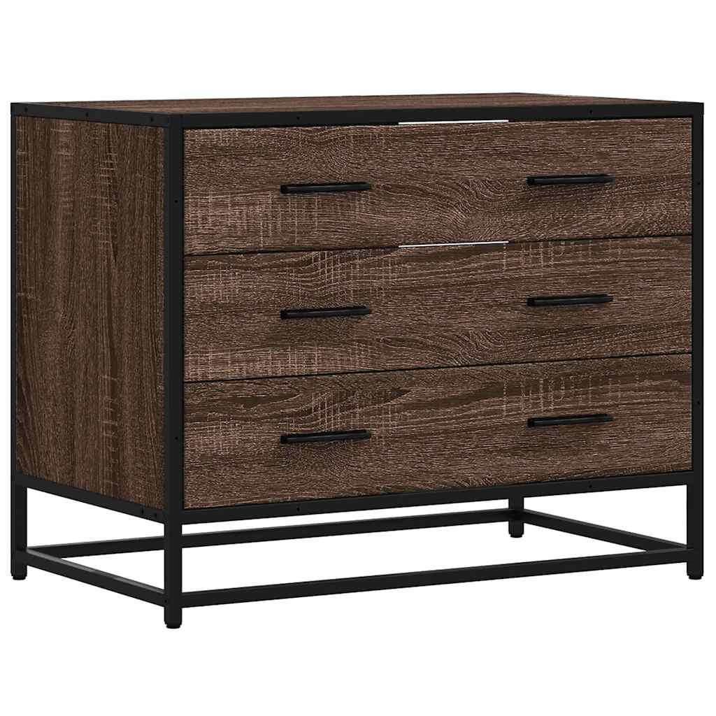 Chest of drawers brown oak 70x41x56 cm engineered wood