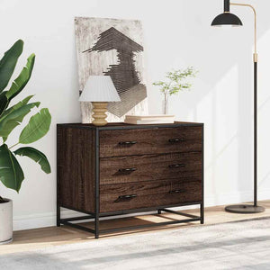 Chest of drawers brown oak 70x41x56 cm engineered wood