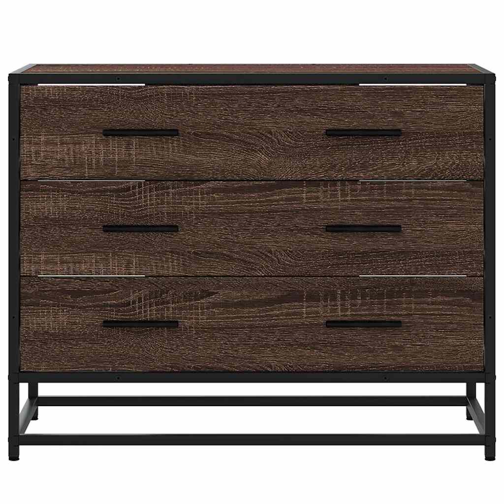 Chest of drawers brown oak 70x41x56 cm engineered wood