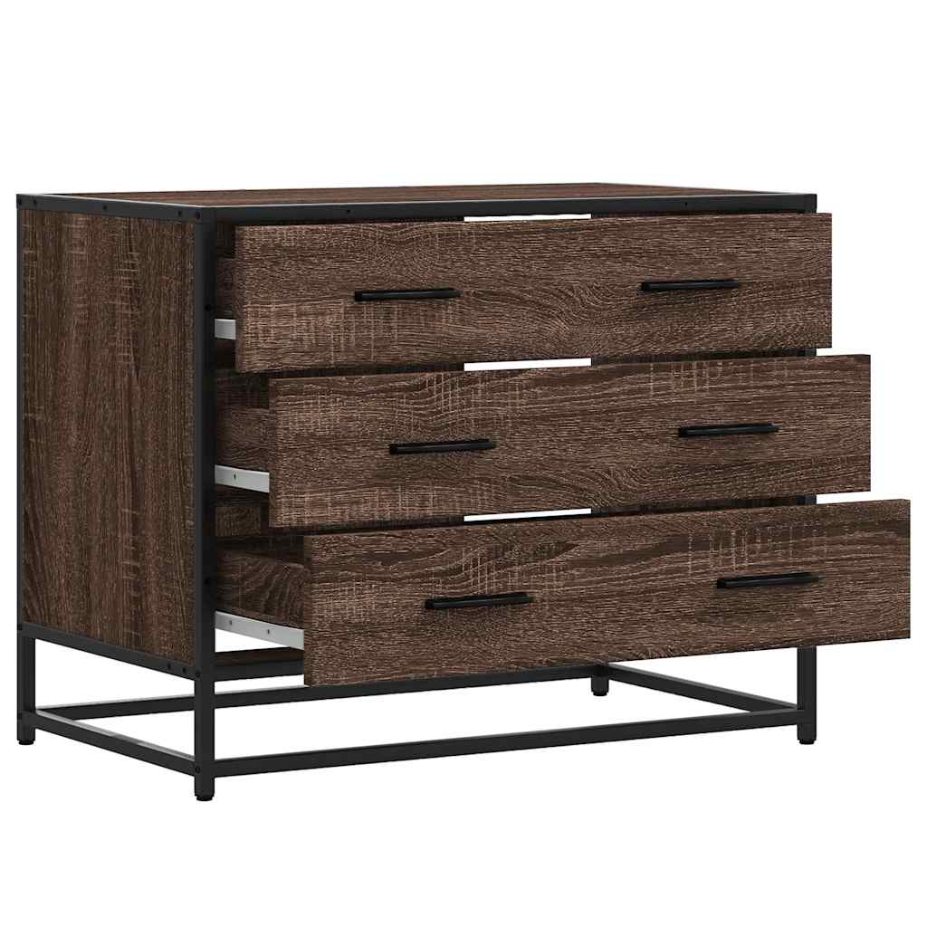 Chest of drawers brown oak 70x41x56 cm engineered wood