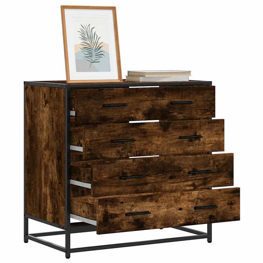 Chest of drawers smoked oak 70x41x70 cm engineered wood