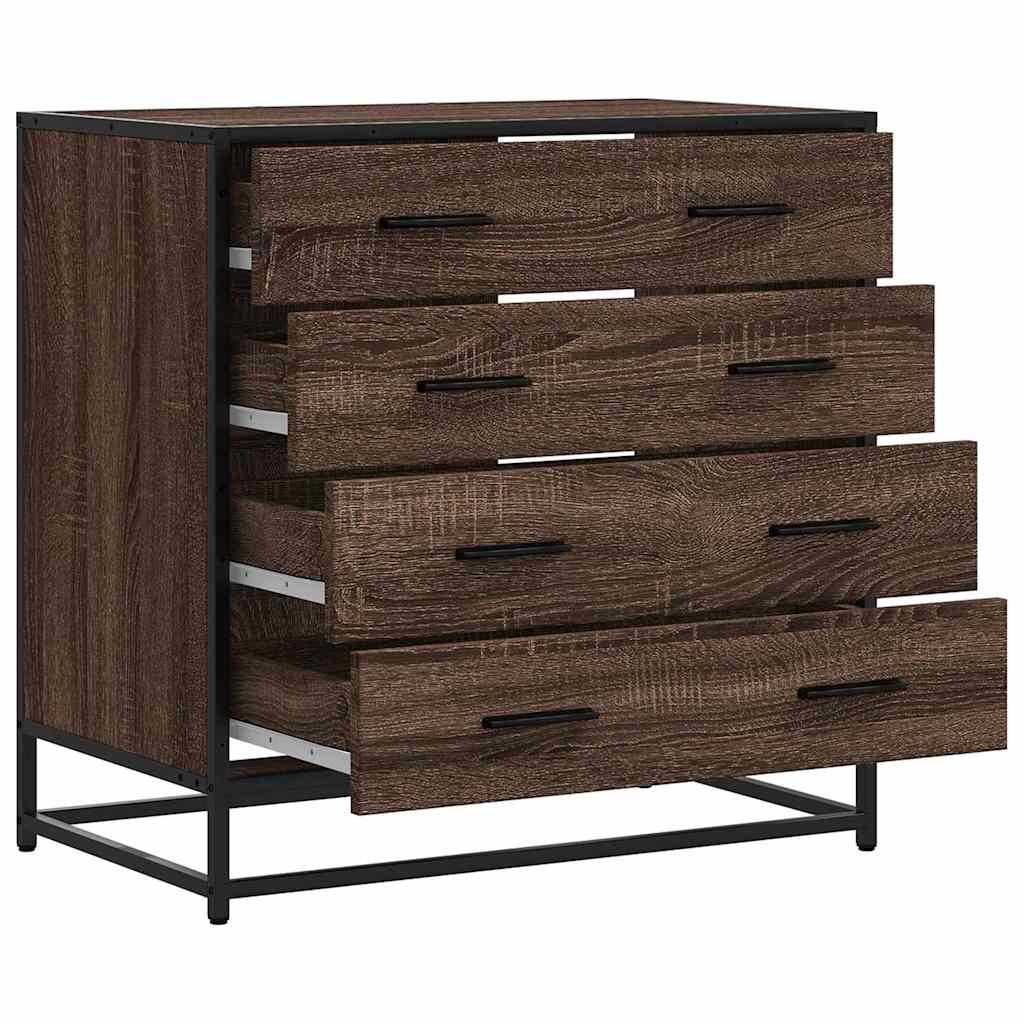 Chest of drawers brown oak 70x41x70 cm engineered wood