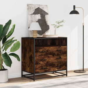 Chest of drawers smoked oak 70x41x70 cm engineered wood