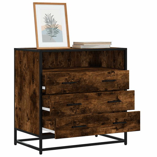 Chest of drawers smoked oak 70x41x70 cm engineered wood