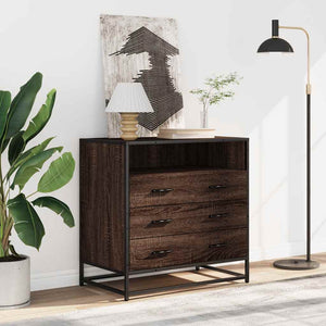 Chest of drawers brown oak 70x41x70 cm engineered wood
