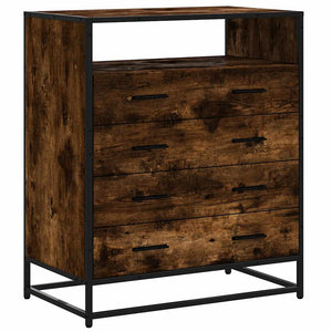 Chest of drawers smoked oak 70x41x83.5 cm engineered wood