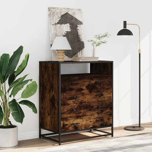 Chest of drawers smoked oak 70x41x83.5 cm engineered wood