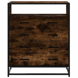 Chest of drawers smoked oak 70x41x83.5 cm engineered wood