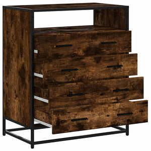 Chest of drawers smoked oak 70x41x83.5 cm engineered wood