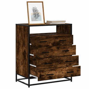 Chest of drawers smoked oak 70x41x83.5 cm engineered wood