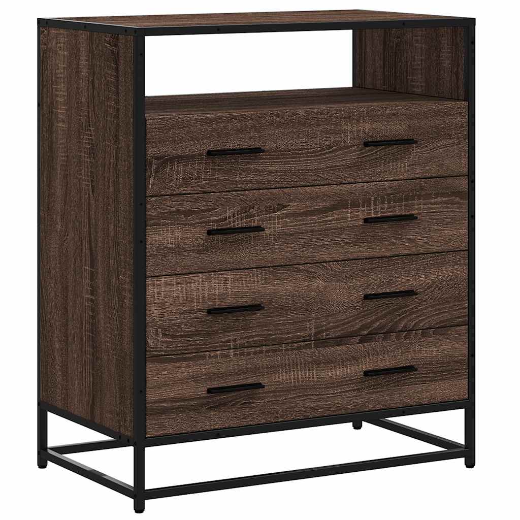 Chest of drawers brown oak 70x41x83.5 cm engineered wood